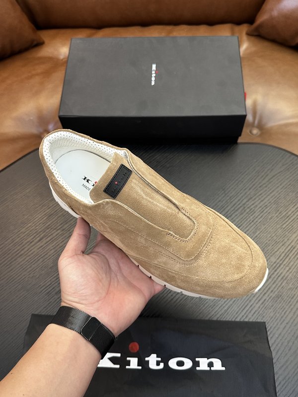 Kiton 남성 소가죽 럭셔리 운동화 001-224702