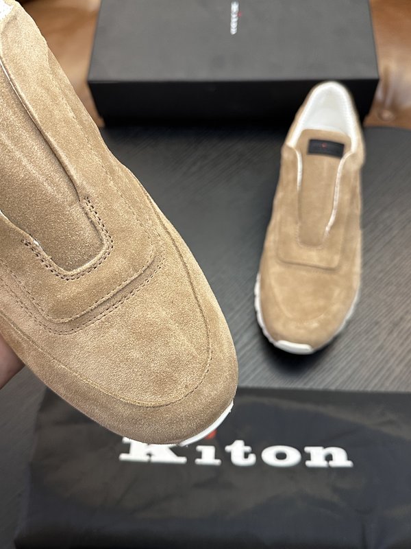 Kiton 남성 소가죽 럭셔리 운동화 001-224702