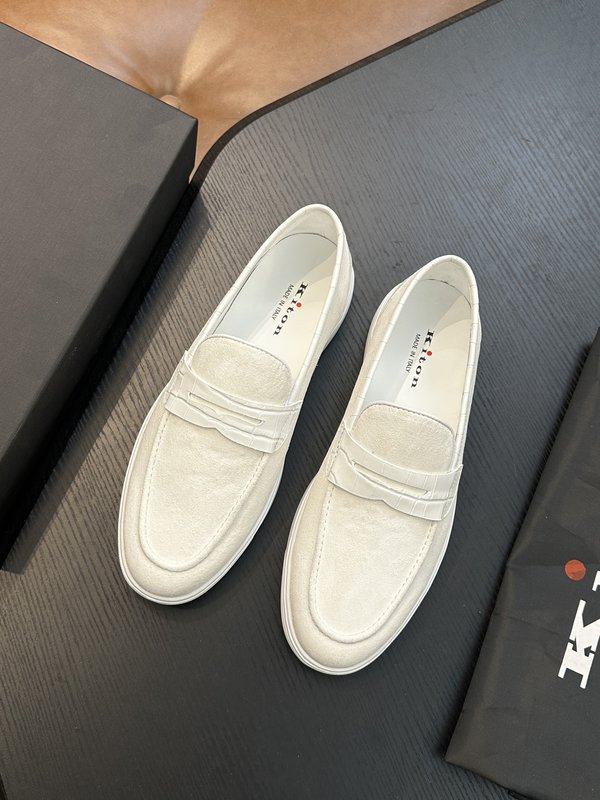 Kiton 남성 송아지 가죽 스니커즈 001-224731