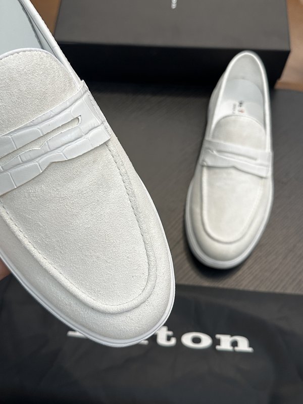 Kiton 남성 송아지 가죽 스니커즈 001-224731