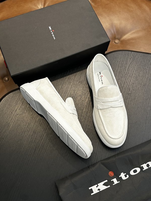 Kiton 남성 송아지 가죽 스니커즈 001-224731