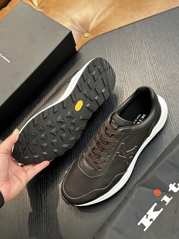 Kiton 남성 소가죽 스니커즈 001-224742