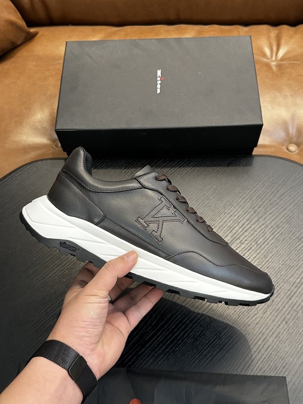 Kiton 남성 소가죽 스니커즈 001-224742