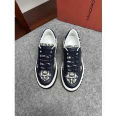 페라가모 남성 로우톱 레이스 업 캐주얼 슈즈 001-224957