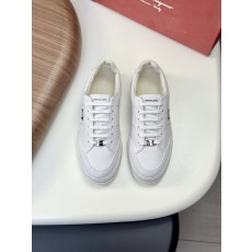 페라가모 남성 화이트 가죽 드라이빙 로퍼 001-225074