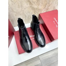 페라가모 남성 가죽 첼시 부츠 001-225094