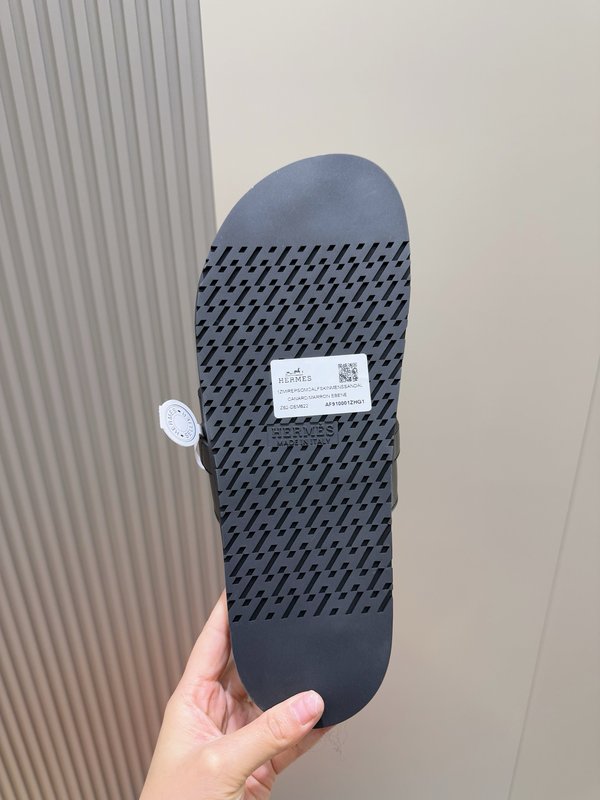 에르메스 H 버클 남성 가죽 슬리퍼 001-225741