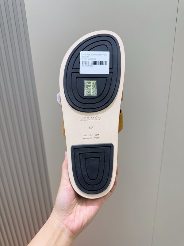 에르메스 남성 H 버클 가죽 슬리퍼 001-226232