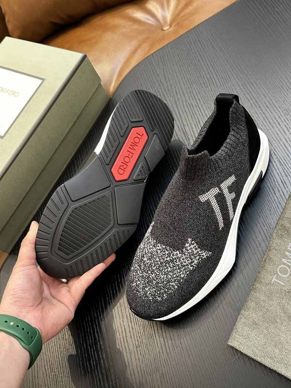 TOM FORD 로우탑 니트 스니커즈 001-226380
