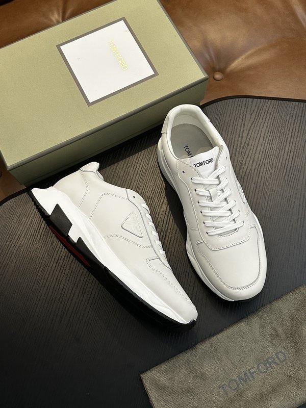 TOM FORD Cambridge 가죽 로우톱 스니커즈 001-226535