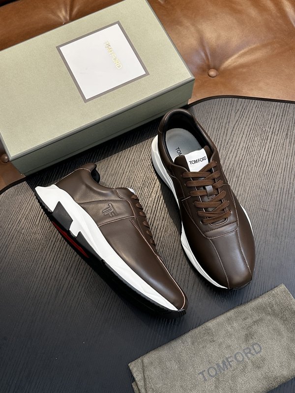 TOM FORD Cambridge 가죽 로우탑 스니커즈 001-226571
