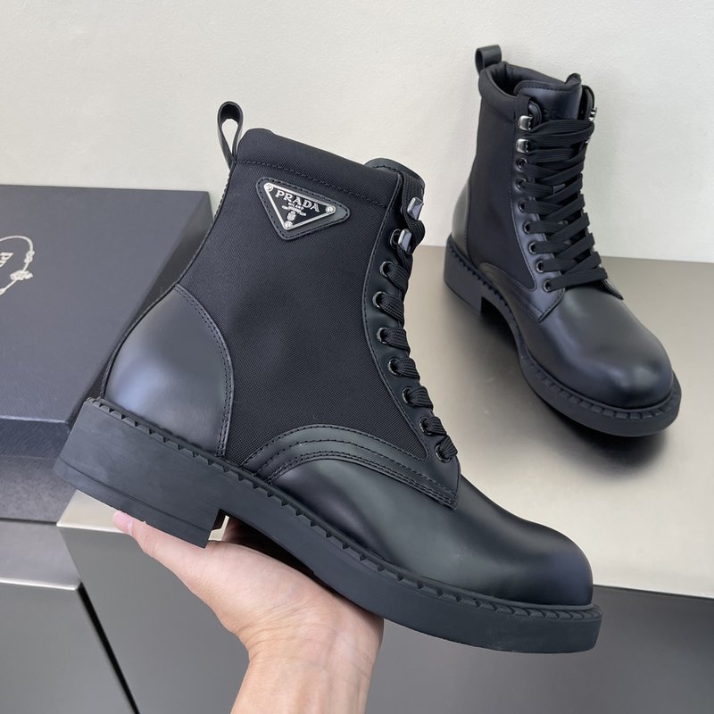 프라다 Prada Rois 가죽 나일론 부츠 001-226953