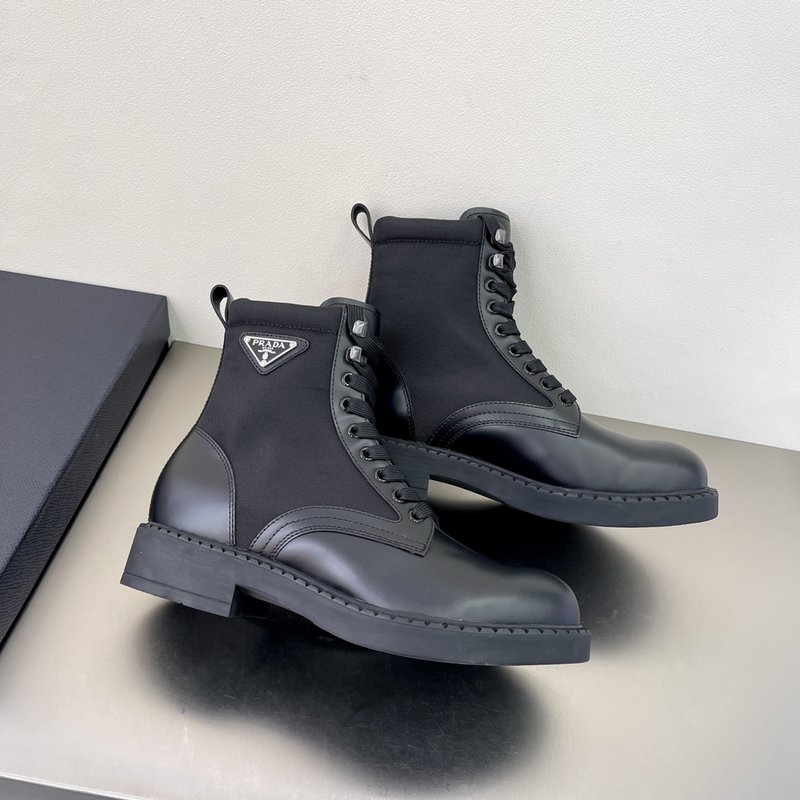 프라다 Prada Rois 가죽 나일론 부츠 001-226953