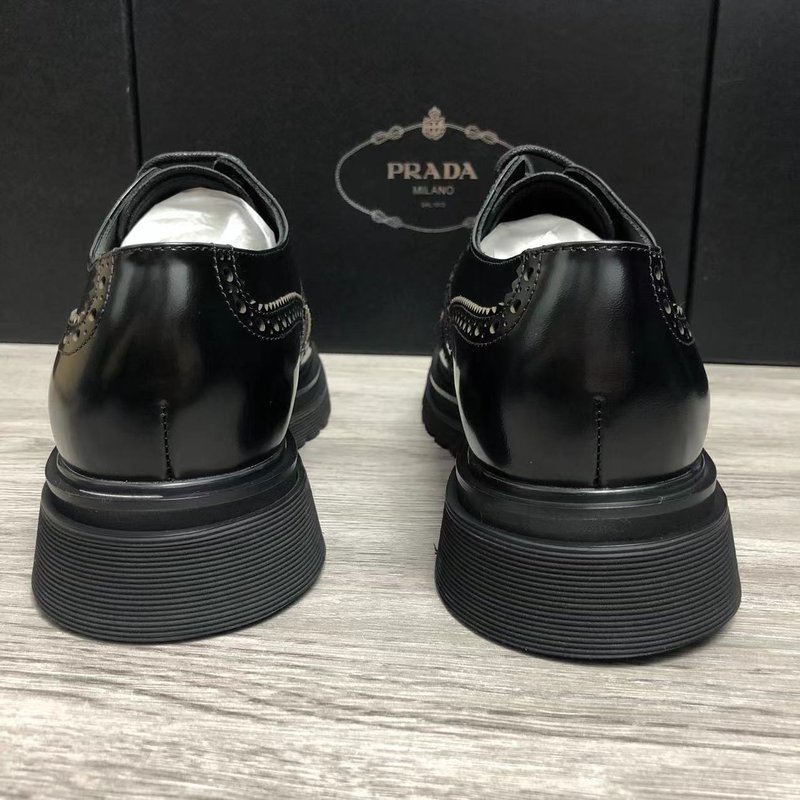 프라다 남성용 두꺼운 바닥 정장 더비 슈즈 001-227004