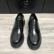 프라다 남성용 두꺼운 바닥 정장 더비 슈즈 001-227004