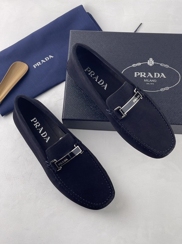 PRADA 수제 봉제 가죽 드라이빙슈즈 남성 001-227030