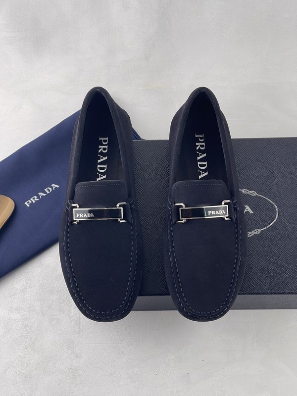 PRADA 수제 봉제 가죽 드라이빙슈즈 남성 001-227030
