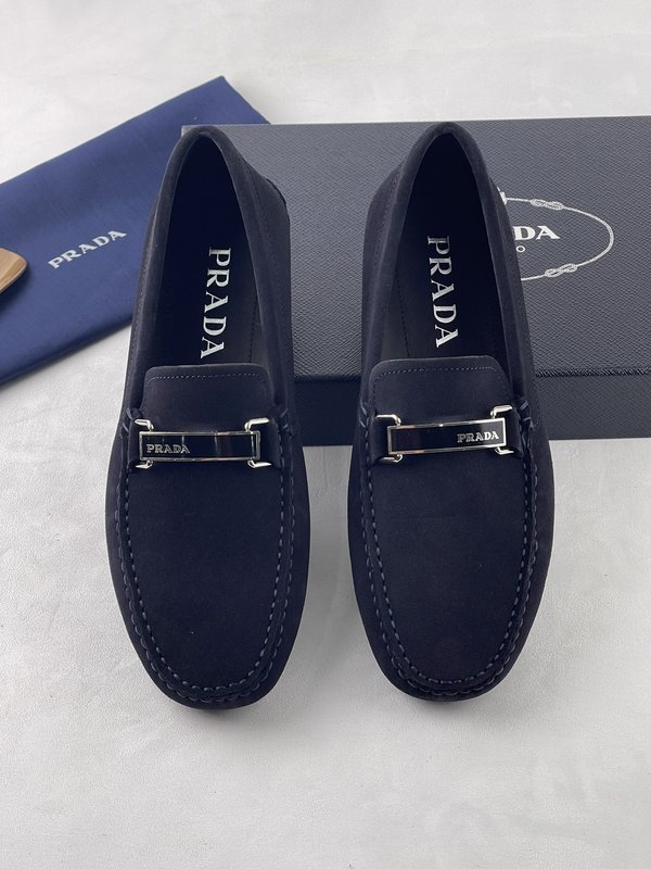 PRADA 수제 봉제 가죽 드라이빙슈즈 남성 001-227030