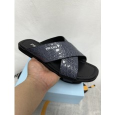 PRADA 프라다 남성 스톤 패턴 가죽 슬리퍼 001-227123