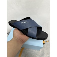 프라다 남성 야자무늬 가죽 슬리퍼 001-227124