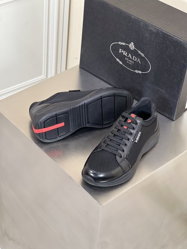 Prada 남성 가죽 두꺼운 바닥 운동화 001-227146
