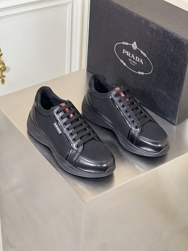 Prada 남성 가죽 두꺼운 바닥 운동화 001-227146