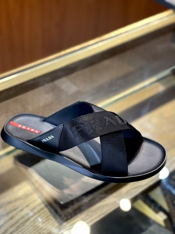 PRADA 남성 소가죽 슬리퍼 샌들 001-227150