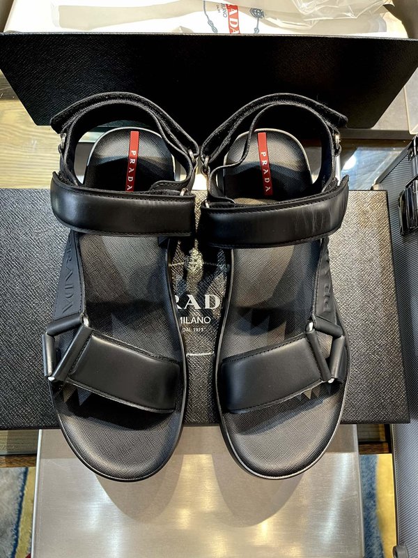 PRADA 남성 소가죽 슬리퍼 샌들 001-227150