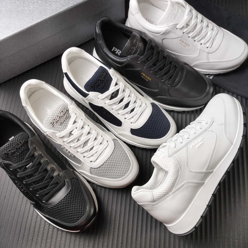 PRADA 컬러 블록 캐주얼 스니커즈 001-227537