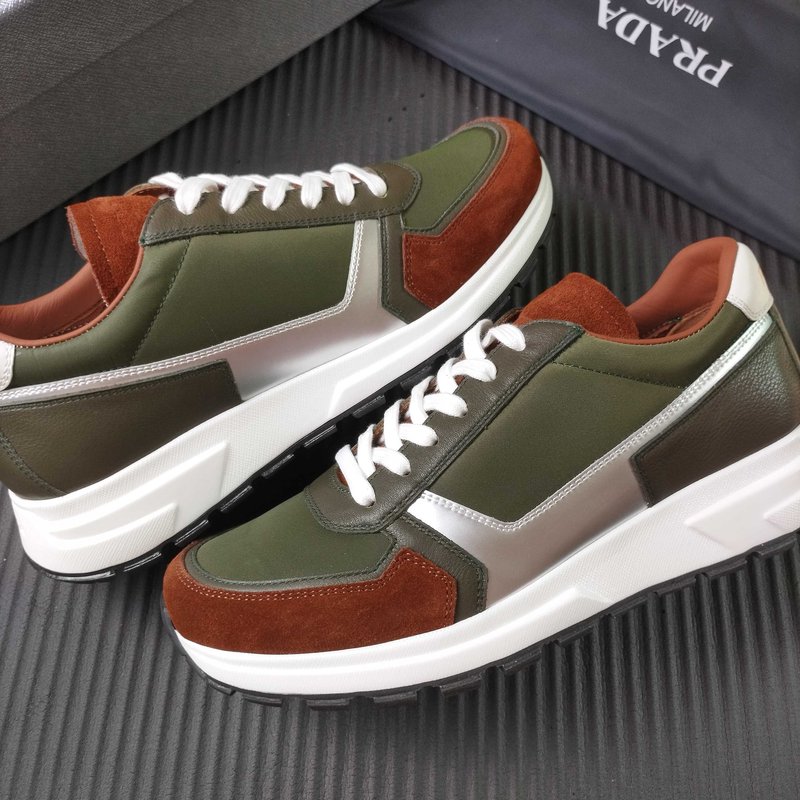 PRADA 프라다 그린 스팟 패브릭 캐주얼슈즈 001-227571