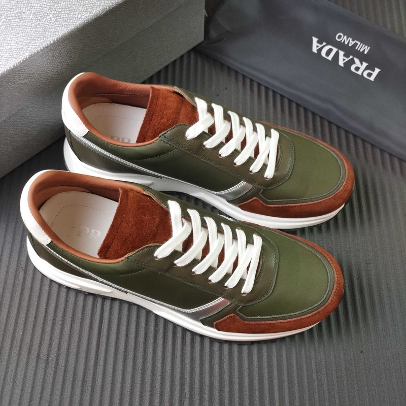 PRADA 프라다 그린 스팟 패브릭 캐주얼슈즈 001-227571