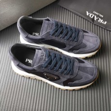 PRADA 프라다 진한 파란색 스웨이드 운동화 001-227707