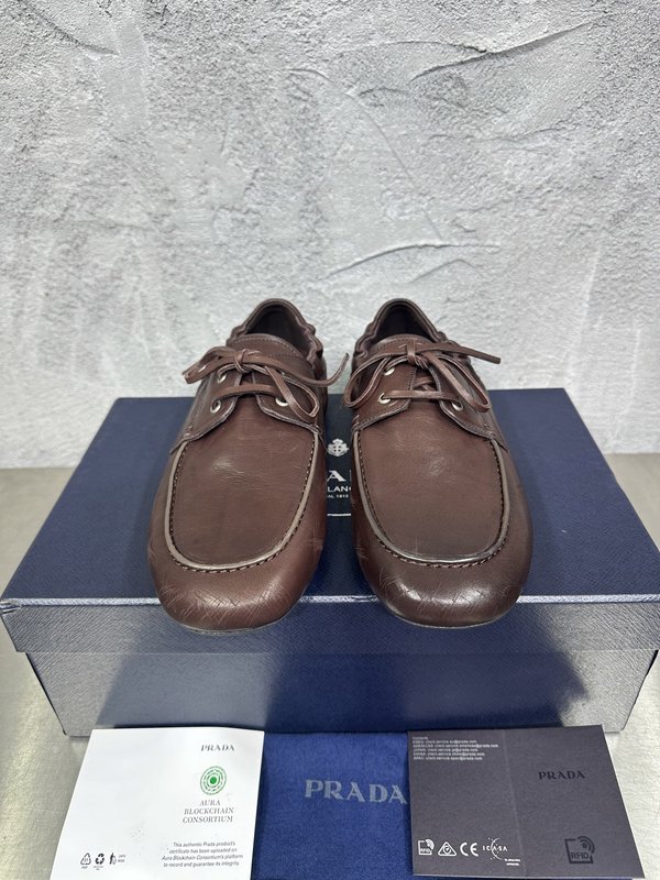 PRADA 빈티지 남성 가죽 스플라이스 슈즈 001-227718