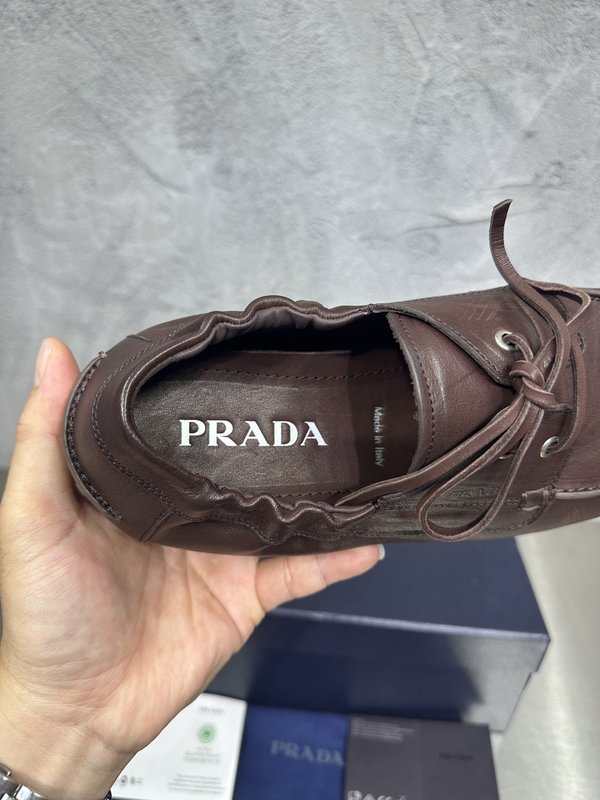PRADA 빈티지 남성 가죽 스플라이스 슈즈 001-227718