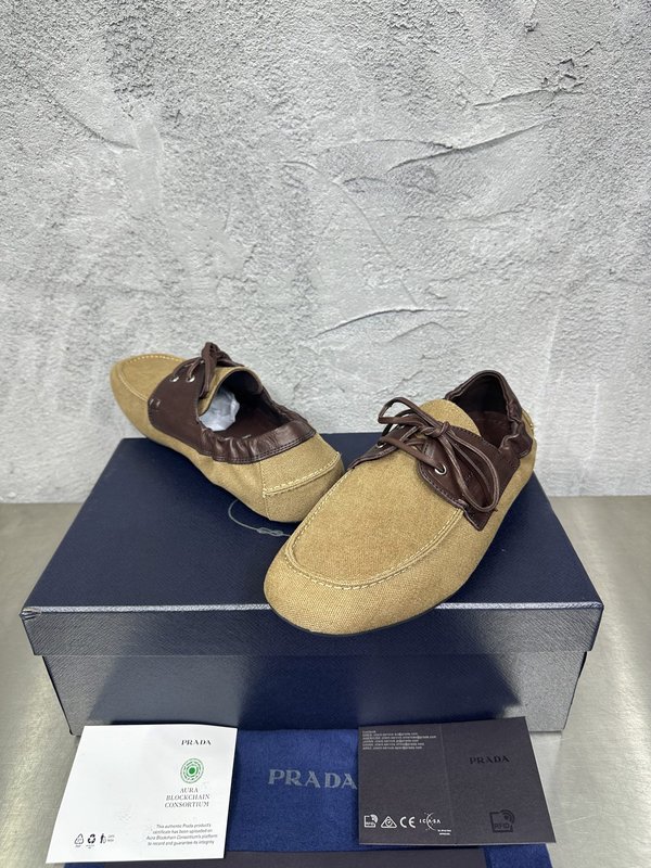 PRADA 레트로 남성 스플라이스 워시드 캐주얼 슈즈 001-227719