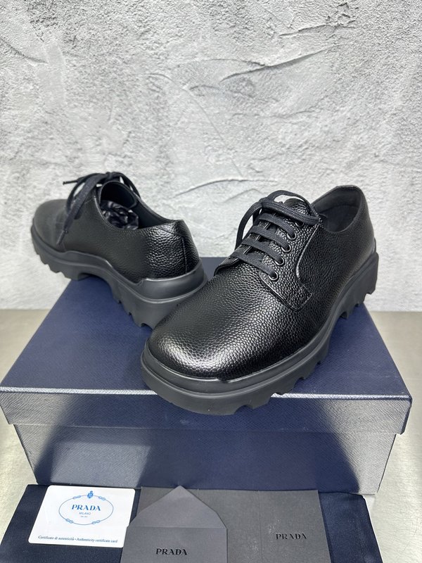 PRADA 춘추용 영국풍 비즈니스 레이스 더비슈즈 001-227722