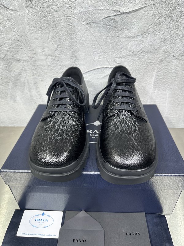 PRADA 춘추용 영국풍 비즈니스 레이스 더비슈즈 001-227722