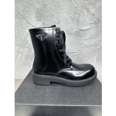 PRADA 레이스 업 가죽 나이트 부츠 001-227729