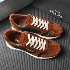 PRADA 레트로 남성 광택 가죽 뮬 슬리퍼 001-227737
