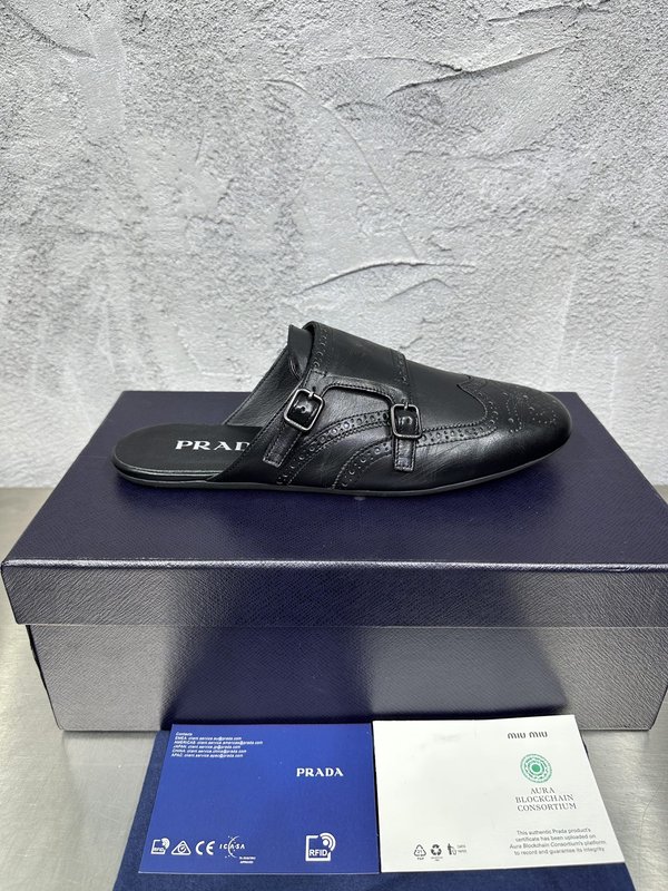 PRADA 남성 빈티지 가죽 태슬 뮬슈즈 001-227740
