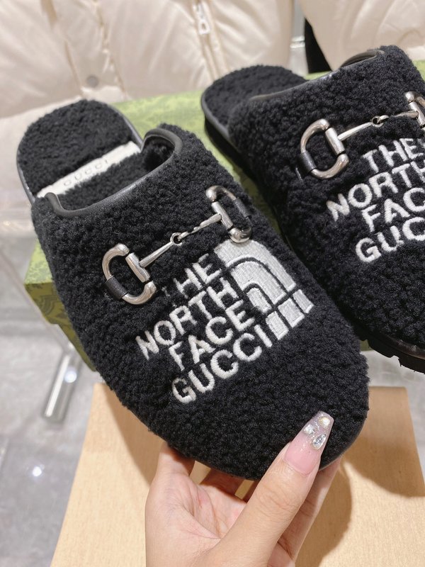 Gucci联名 The North Face 울 슬리퍼 커 001-227760