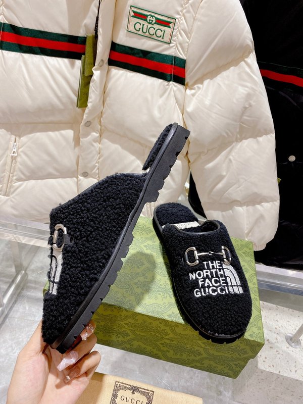 Gucci联名 The North Face 울 슬리퍼 커 001-227760