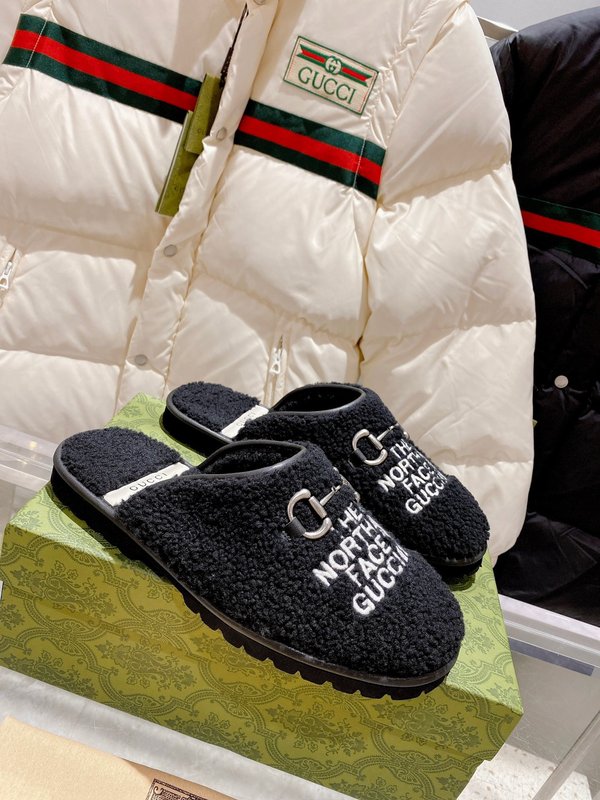Gucci联名 The North Face 울 슬리퍼 커 001-227760