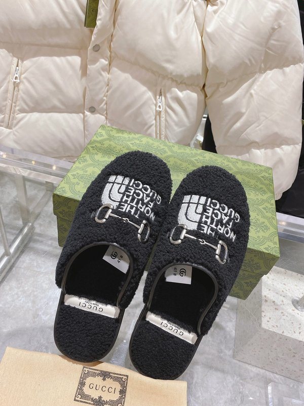 Gucci联名 The North Face 울 슬리퍼 커 001-227760
