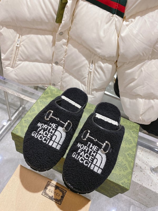 Gucci联名 The North Face 울 슬리퍼 커 001-227760