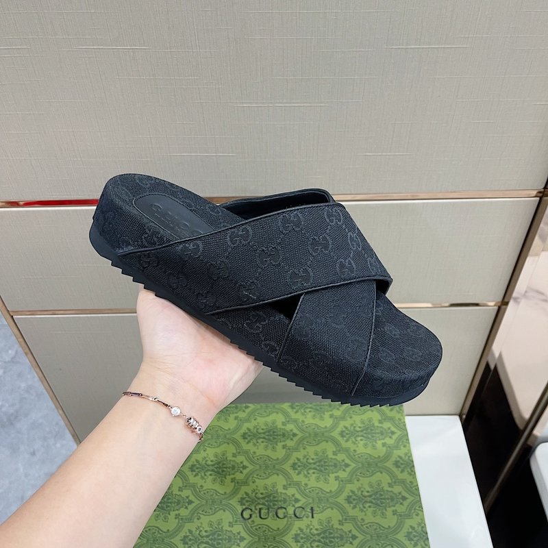GUCCI 정품 신규 두꺼운 바닥 슬리퍼 001-227812