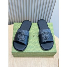 구찌 리도 남성 인터로킹 G 가죽 슬리퍼 001-227898