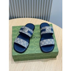 Gucci Lido 남성 더블 G 가죽 슬리퍼 001-227905