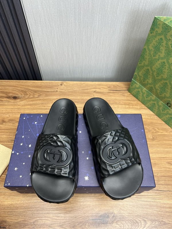 구찌 오리지널 자카드 두꺼운 바닥 슬리퍼 001-227934