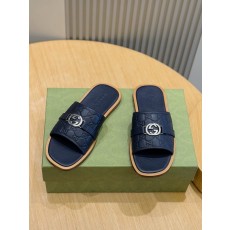구찌男士 Lido 더블 G 가죽 슬리퍼 001-227959